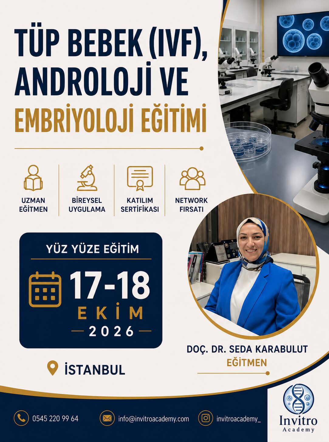 Tüp Bebek(IVF), Androloji ve Embriyoloji Yüz Yüze Eğitim 17-18 Ekim