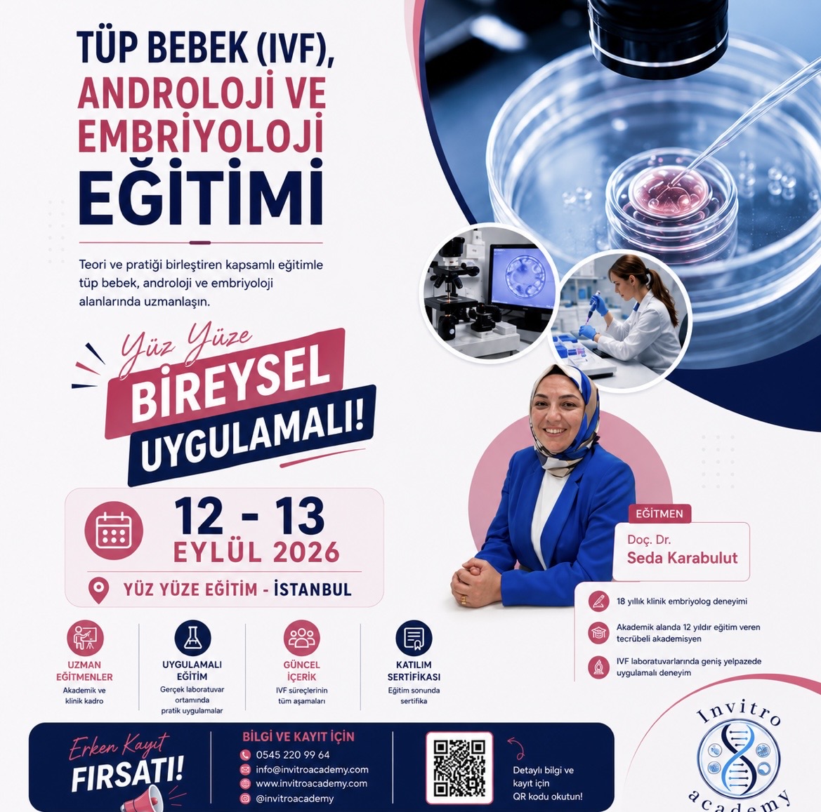 Tüp Bebek(IVF), Androloji ve Embriyoloji Yüz Yüze Eğitim 12-13 Eylül